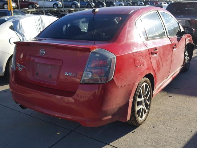 3N1BB61E28L607812 - 2008 NISSAN SENTRA SE- RED photo 4