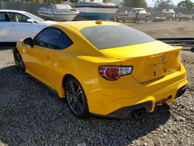 JF1ZNAA12F8706117 - 2015 TOYOTA SCION FR-S YELLOW photo 3