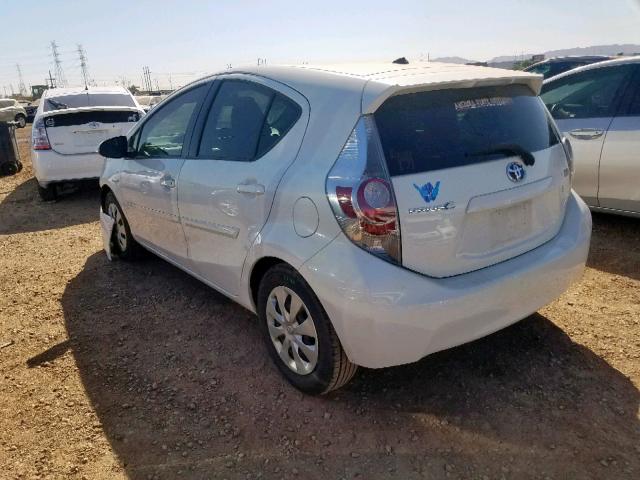 JTDKDTB31E1570676 - 2014 TOYOTA PRIUS C WHITE photo 3