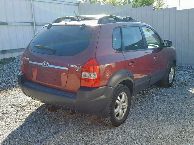 KM8JN12DX7U520961 - 2007 HYUNDAI TUCSON SE MAROON photo 4