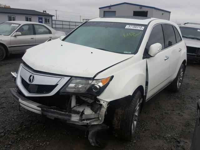 2HNYD2H74BH514527 - 2011 ACURA MDX ADVANC WHITE photo 2