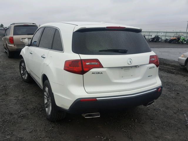 2HNYD2H74BH514527 - 2011 ACURA MDX ADVANC WHITE photo 3