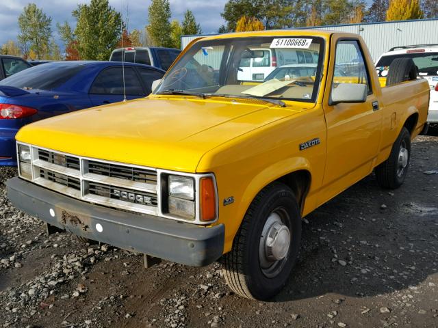 1B7GL26X7KS172586 - 1989 DODGE DAKOTA YELLOW photo 2