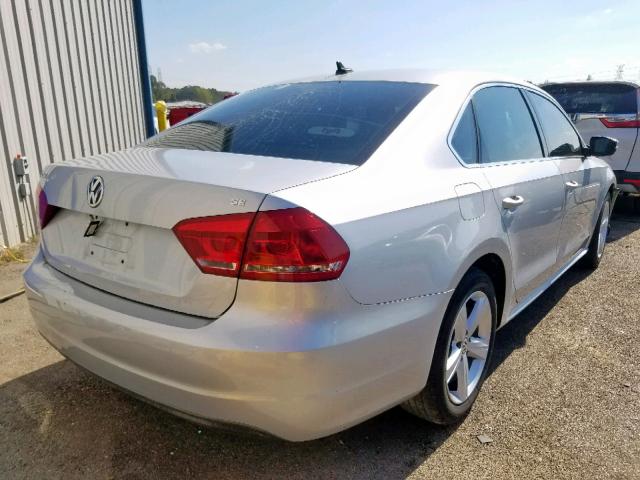 1VWBH7A30DC011889 - 2013 VOLKSWAGEN PASSAT SE SILVER photo 4