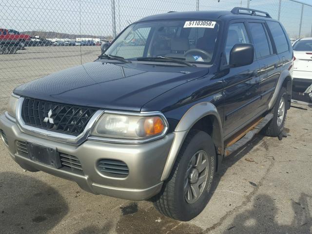 JA4MT31R23J022744 - 2003 MITSUBISHI MONTERO SP BLUE photo 2