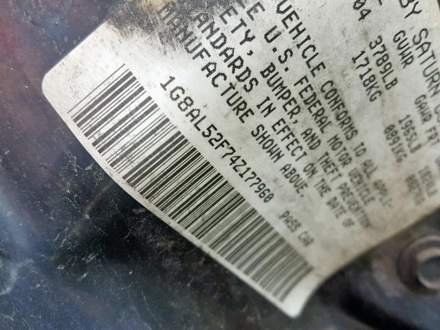 1G8AL52F74Z177960 - 2004 SATURN ION LEVEL RED photo 10