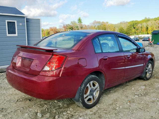 1G8AL52F74Z177960 - 2004 SATURN ION LEVEL RED photo 4