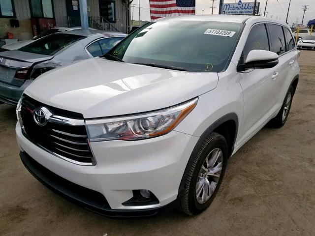 5TDZKRFH4FS078838 - 2015 TOYOTA HIGHLANDER WHITE photo 2