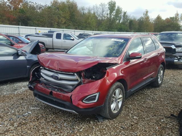 2FMTK3J97FBC05632 - 2015 FORD EDGE SEL RED photo 2