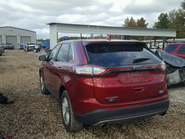 2FMTK3J97FBC05632 - 2015 FORD EDGE SEL RED photo 3