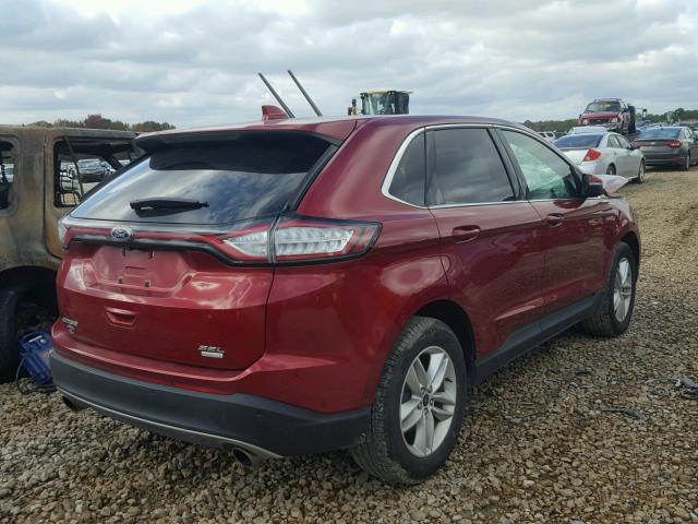 2FMTK3J97FBC05632 - 2015 FORD EDGE SEL RED photo 4