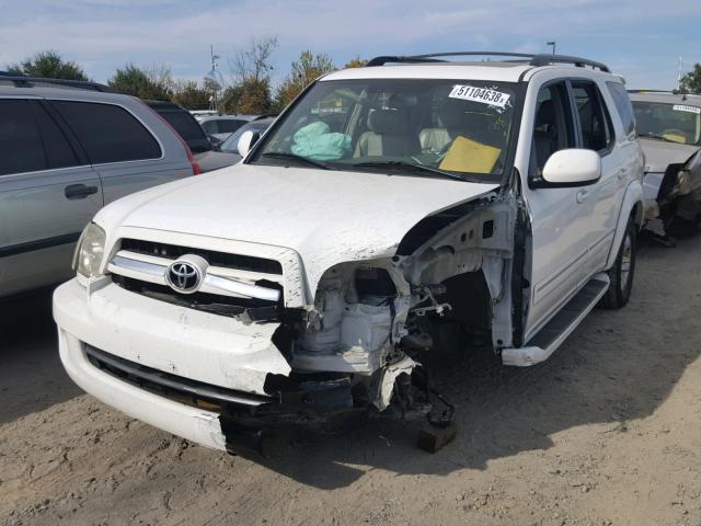 5TDZT38A25S263527 - 2005 TOYOTA SEQUOIA LI WHITE photo 2