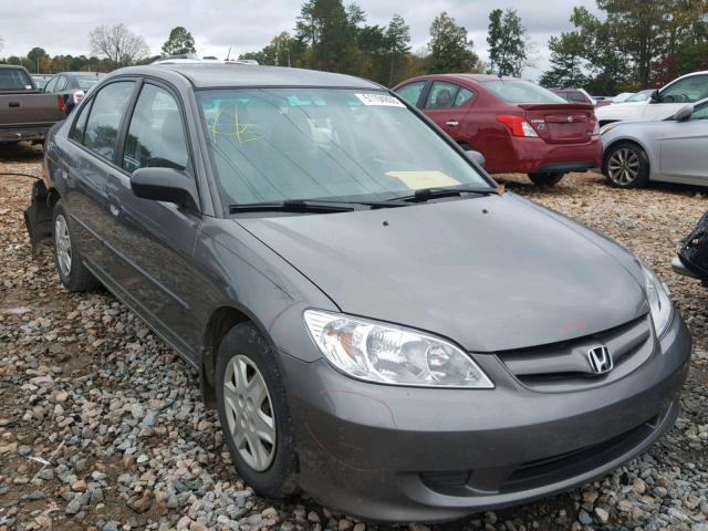 1HGES16345L005247 - 2005 HONDA CIVIC DX V GRAY photo 1