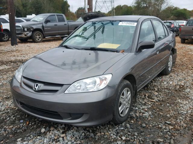 1HGES16345L005247 - 2005 HONDA CIVIC DX V GRAY photo 2