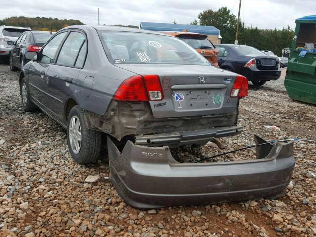 1HGES16345L005247 - 2005 HONDA CIVIC DX V GRAY photo 3