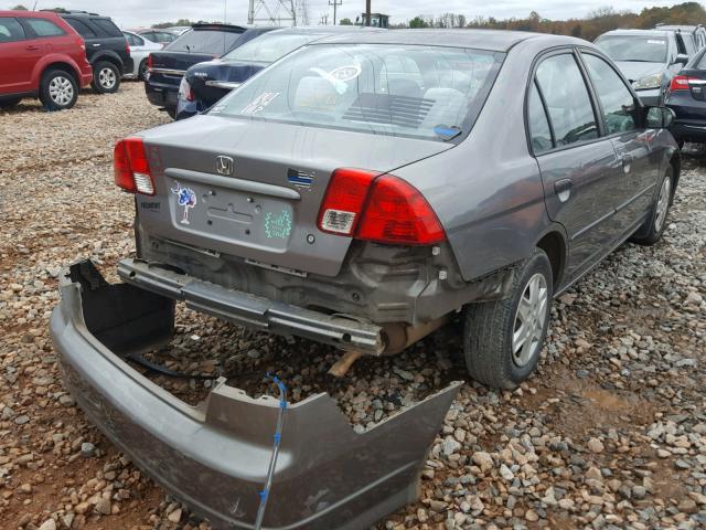 1HGES16345L005247 - 2005 HONDA CIVIC DX V GRAY photo 4