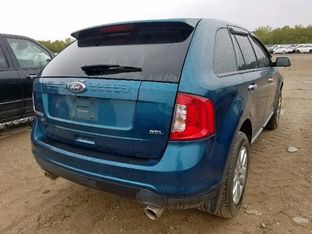 2FMDK3JCXBBA95380 - 2011 FORD EDGE SEL BLUE photo 4