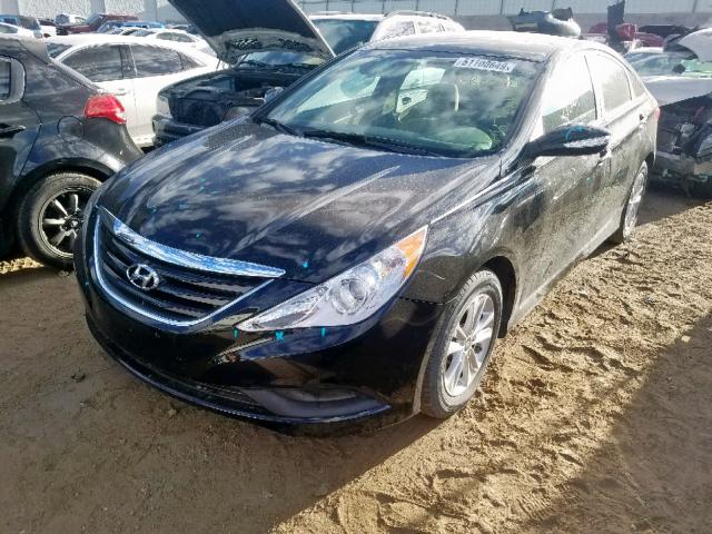 5NPEB4ACXEH848428 - 2014 HYUNDAI SONATA GLS BLACK photo 2