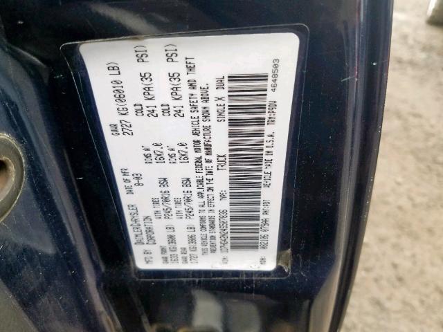 1D7HG42N24S507836 - 2004 DODGE DAKOTA SLT BLUE photo 10