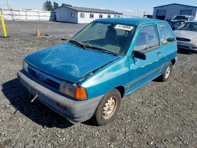 KNJPT05H0P6107347 - 1993 FORD FESTIVA L TEAL photo 2