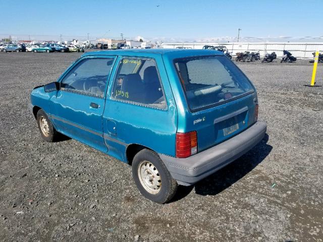 KNJPT05H0P6107347 - 1993 FORD FESTIVA L TEAL photo 3