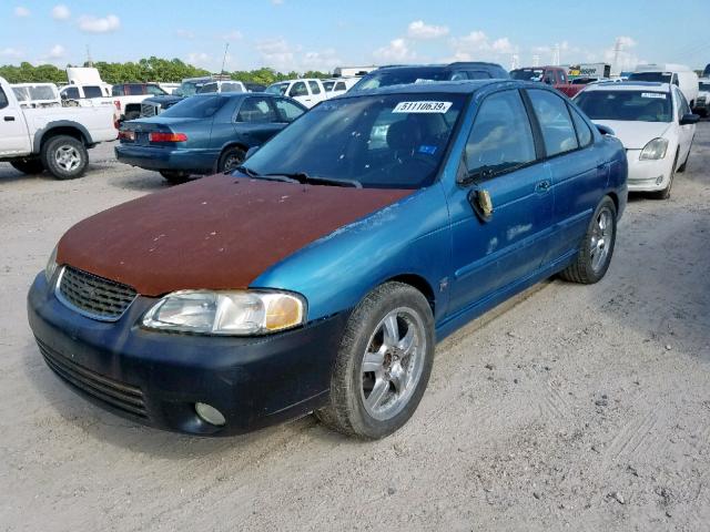 3N1AB51A52L727209 - 2002 NISSAN SENTRA SE- BLUE photo 2