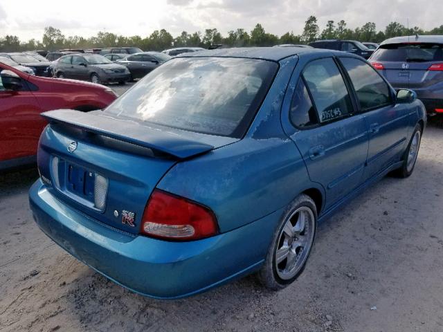 3N1AB51A52L727209 - 2002 NISSAN SENTRA SE- BLUE photo 4