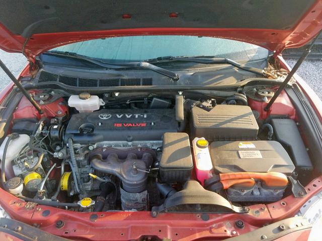 4T1BB46K49U083307 - 2009 TOYOTA CAMRY HYBR RED photo 7