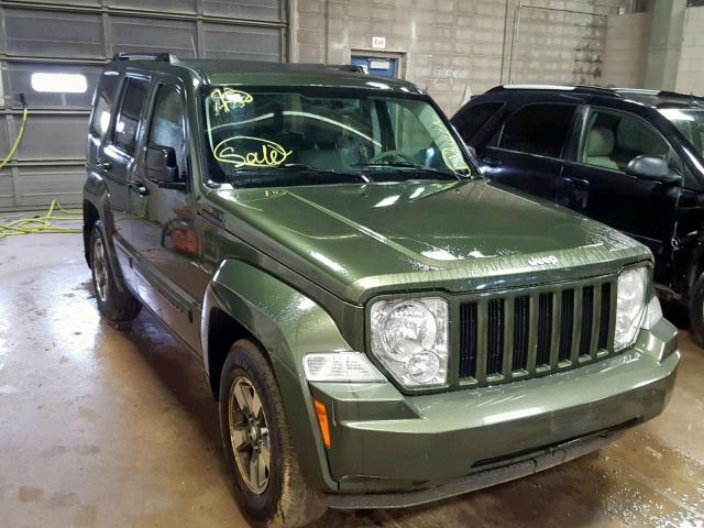 1J8GN28K98W273294 - 2008 JEEP LIBERTY SP GREEN photo 1