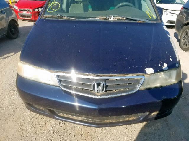 5FNRL18854B084032 - 2004 HONDA ODYSSEY EX BLUE photo 7