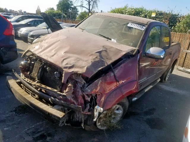 5TBET34114S444954 - 2004 TOYOTA TUNDRA DOU RED photo 2