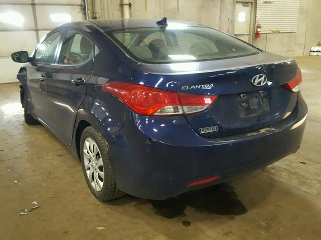 5NPDH4AE6BH040858 - 2011 HYUNDAI ELANTRA GL BLUE photo 3