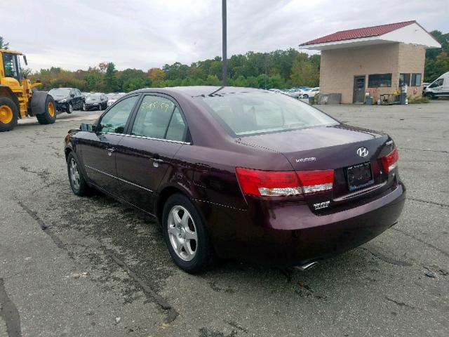 5NPEU46FX6H100597 - 2006 HYUNDAI SONATA GLS MAROON photo 3