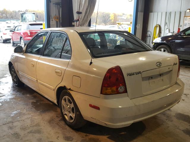 KMHCG45C23U473054 - 2003 HYUNDAI ACCENT GL WHITE photo 3