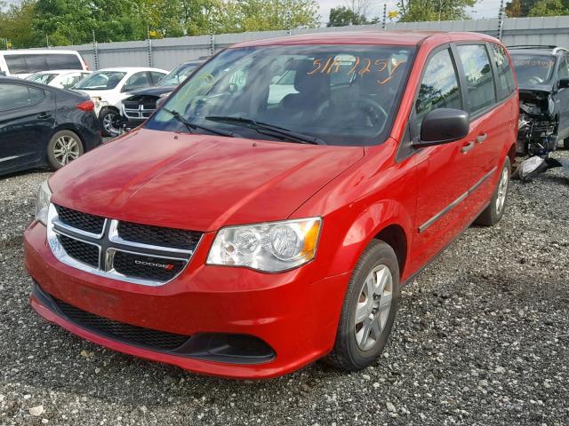 2C4RDGBG7DR543839 - 2013 DODGE GRAND CARA RED photo 2