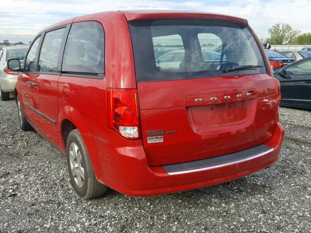 2C4RDGBG7DR543839 - 2013 DODGE GRAND CARA RED photo 3