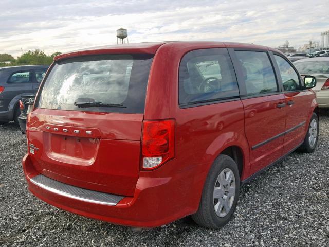 2C4RDGBG7DR543839 - 2013 DODGE GRAND CARA RED photo 4