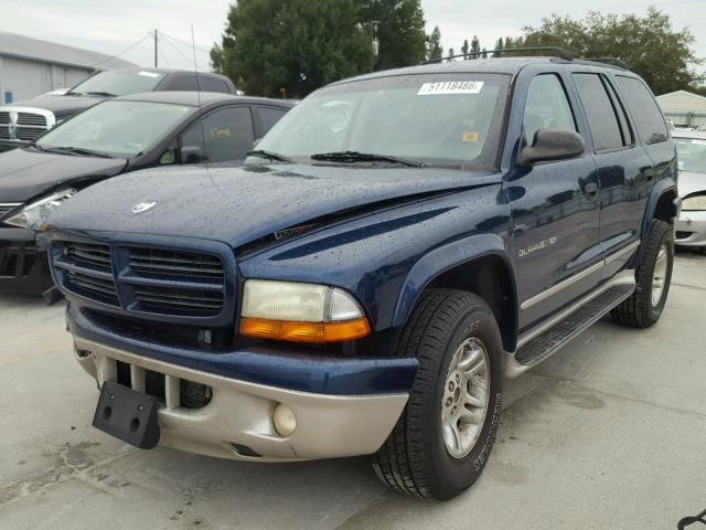 1B4HS28N71F572347 - 2001 DODGE DURANGO BLUE photo 2