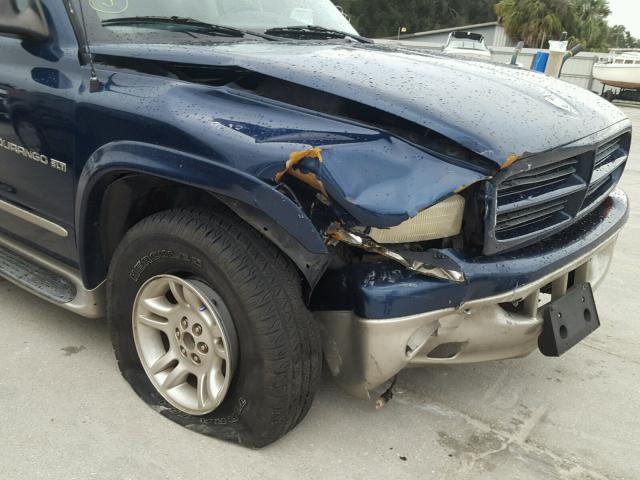 1B4HS28N71F572347 - 2001 DODGE DURANGO BLUE photo 9