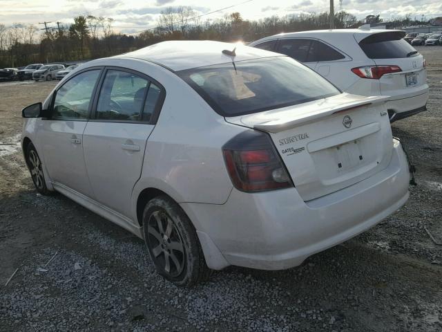 3N1AB6AP2CL764830 - 2012 NISSAN SENTRA 2.0 WHITE photo 3