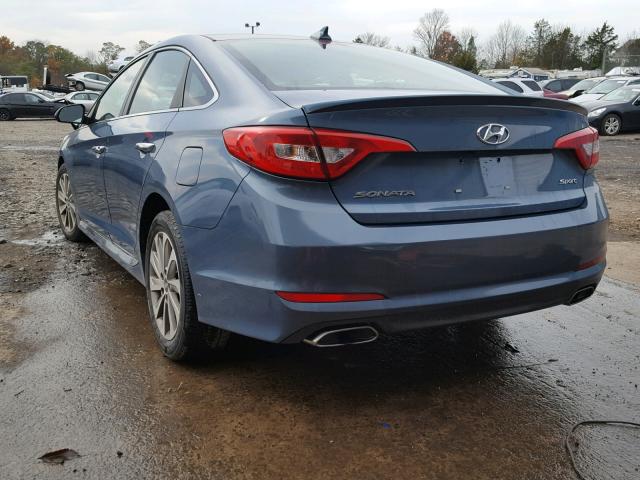 5NPE34AF2FH085345 - 2015 HYUNDAI SONATA SPO BLUE photo 3