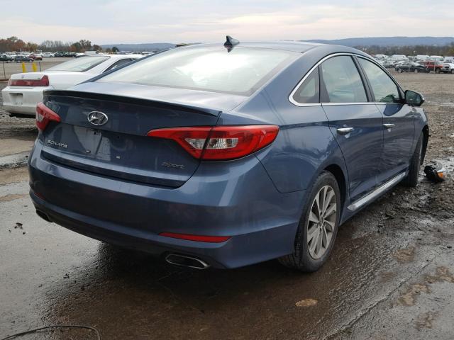 5NPE34AF2FH085345 - 2015 HYUNDAI SONATA SPO BLUE photo 4