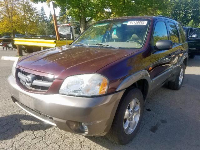 4F2CU08122KM55678 - 2002 MAZDA TRIBUTE LX MAROON photo 2