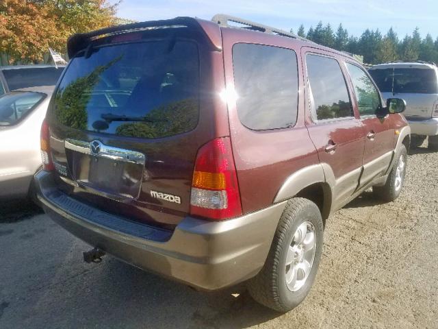 4F2CU08122KM55678 - 2002 MAZDA TRIBUTE LX MAROON photo 4