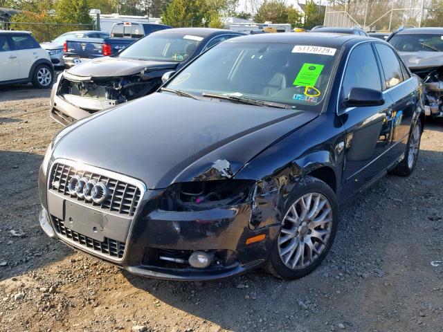 WAUDF78E48A142430 - 2008 AUDI A4 2.0T QU BLACK photo 2