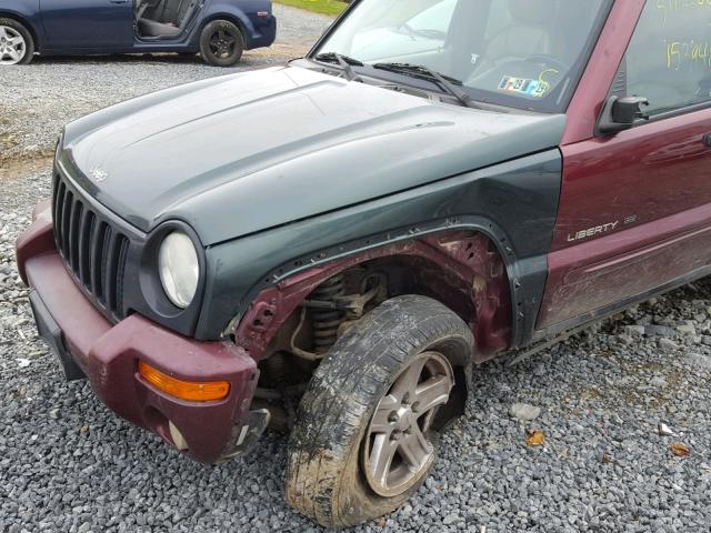 1J4GL58K22W134799 - 2002 JEEP LIBERTY LI RED photo 9