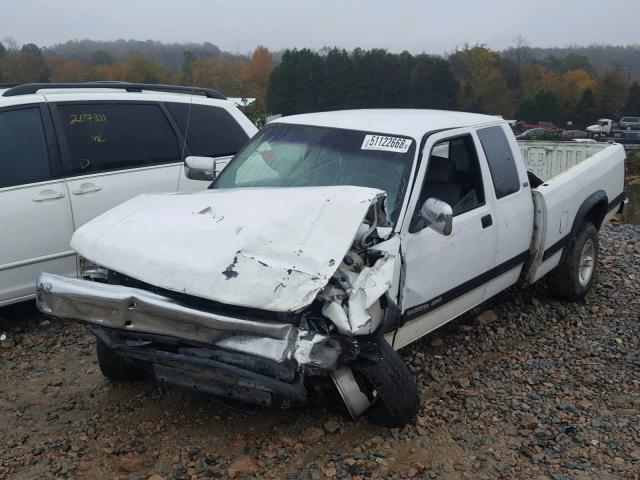 1B7GG23YXPS166872 - 1993 DODGE DAKOTA WHITE photo 2