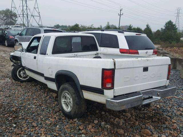 1B7GG23YXPS166872 - 1993 DODGE DAKOTA WHITE photo 3