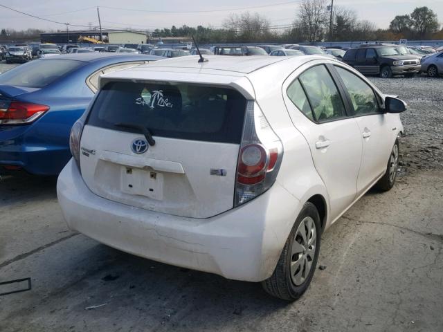 JTDKDTB36C1509028 - 2012 TOYOTA PRIUS C WHITE photo 4