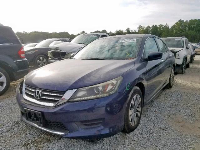 1HGCR2F38DA034074 - 2013 HONDA ACCORD LX BLUE photo 2